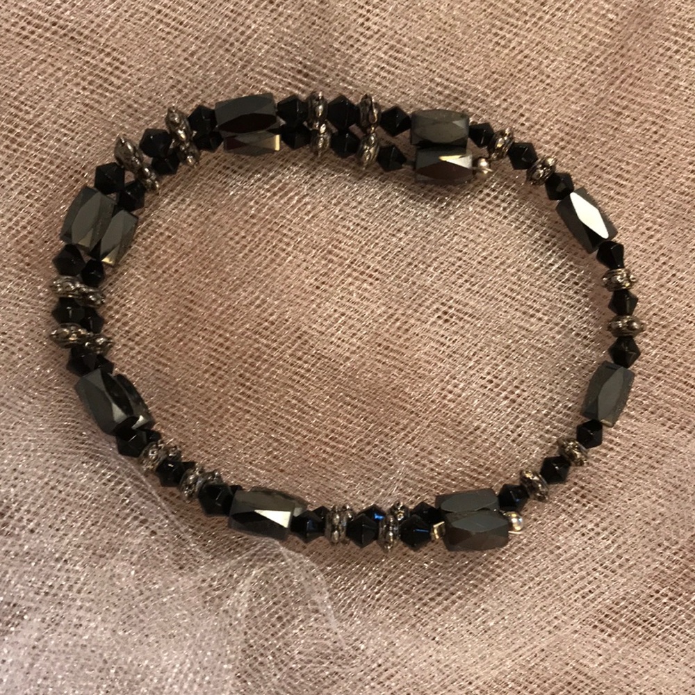 Black, Charcoal, and Silver 14” magnetic Bracelet